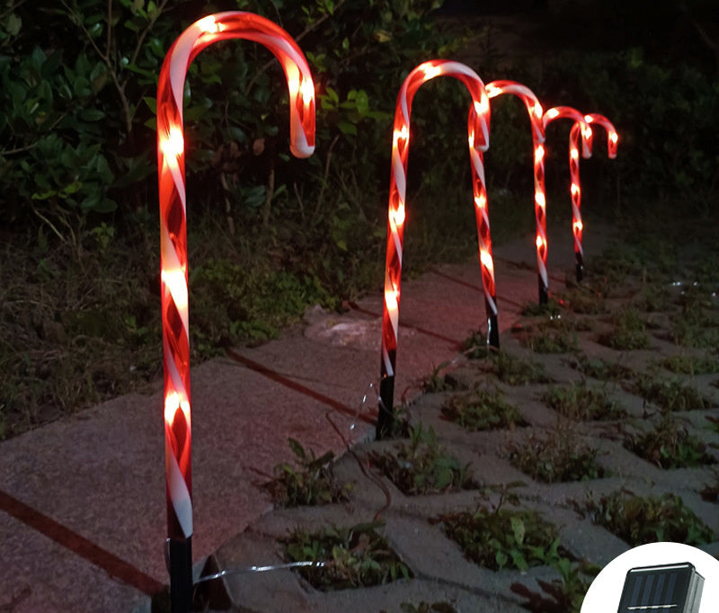 Solar-Powered Cane Lights for Holiday Decor