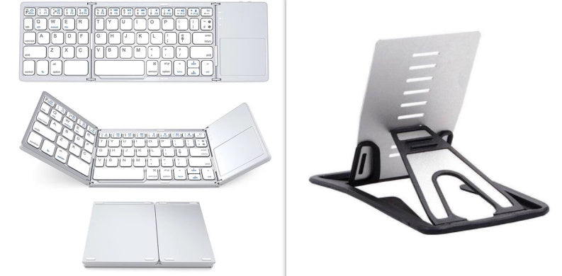 Foldable white keyboard and stand