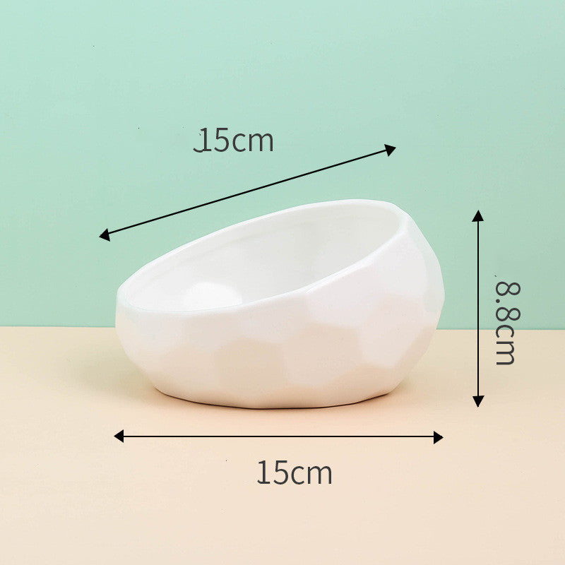 Ceramic Oblique  Pet Bowl