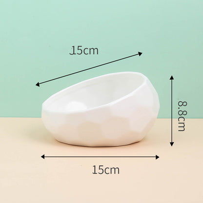 Ceramic Oblique  Pet Bowl