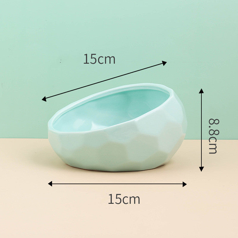 Ceramic Oblique  Pet Bowl