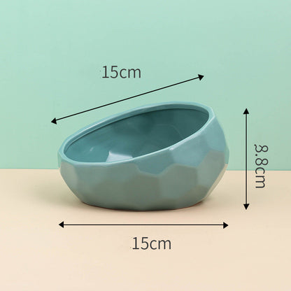 Ceramic Oblique  Pet Bowl