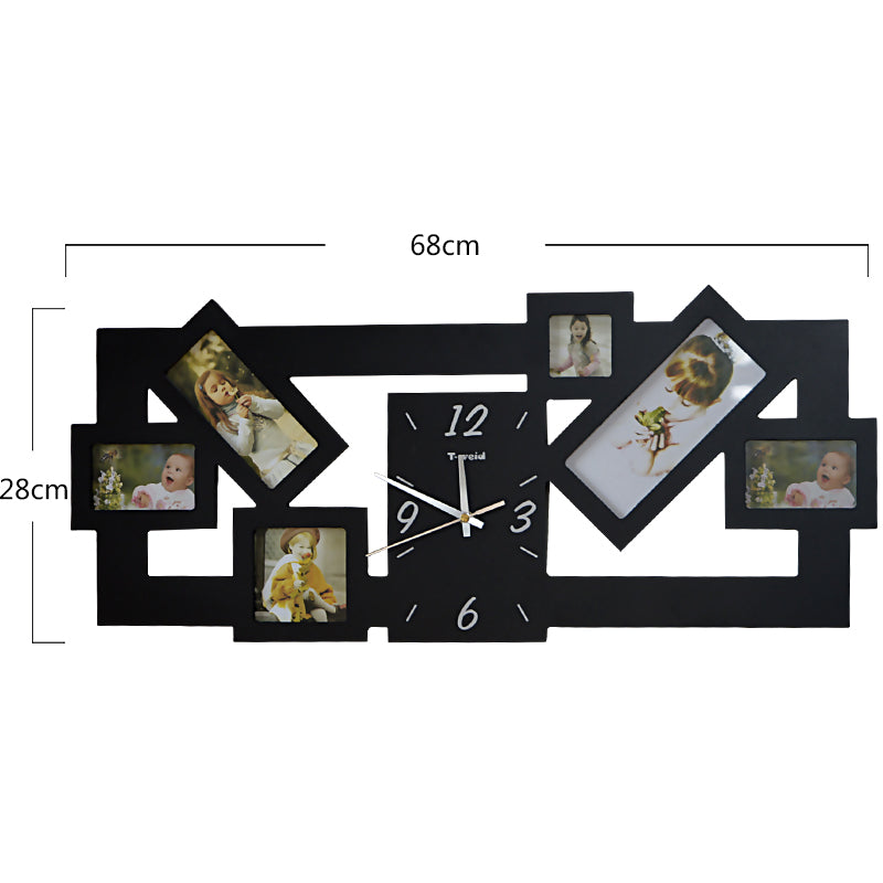 WoodFrameTrend™   |   TimeCraft Wooden Wall Clock Picture Frame