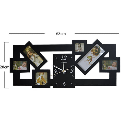 WoodFrameTrend™   |   TimeCraft Wooden Wall Clock Picture Frame