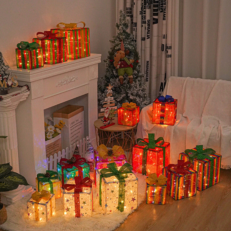 Light-Up Gift Box Decorations for Yard