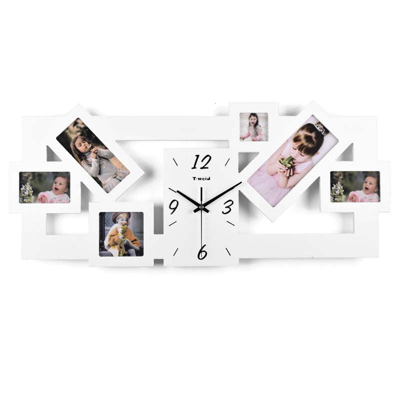 WoodFrameTrend™   |   TimeCraft Wooden Wall Clock Picture Frame