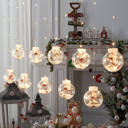 10PCS LED Snowman Fairy Curtain Lights