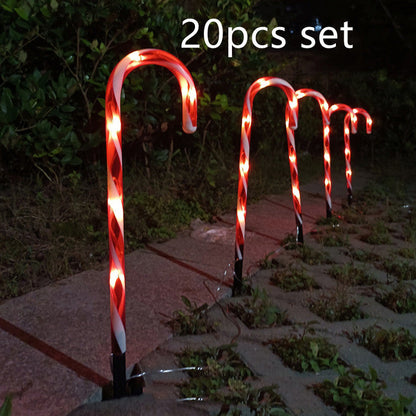 Solar-Powered Cane Lights for Holiday Decor