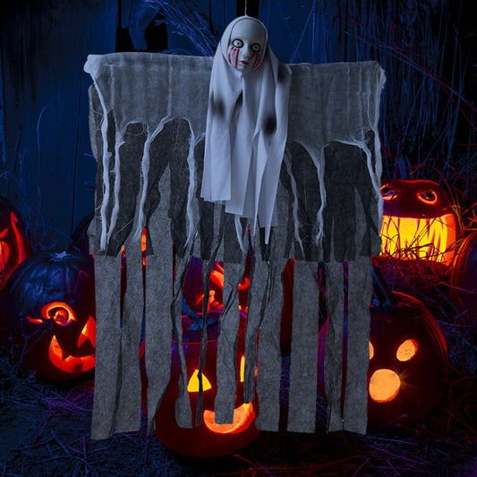 Skull Ghost Haunted House Halloween Decoration