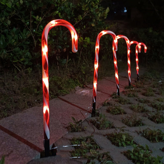 Solar-Powered Cane Lights for Holiday Decor