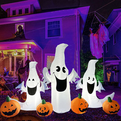 SpookySpheres™  |   Halloween Inflatable Ghost With Pumpkin