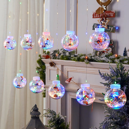 10PCS LED Snowman Fairy Curtain Lights