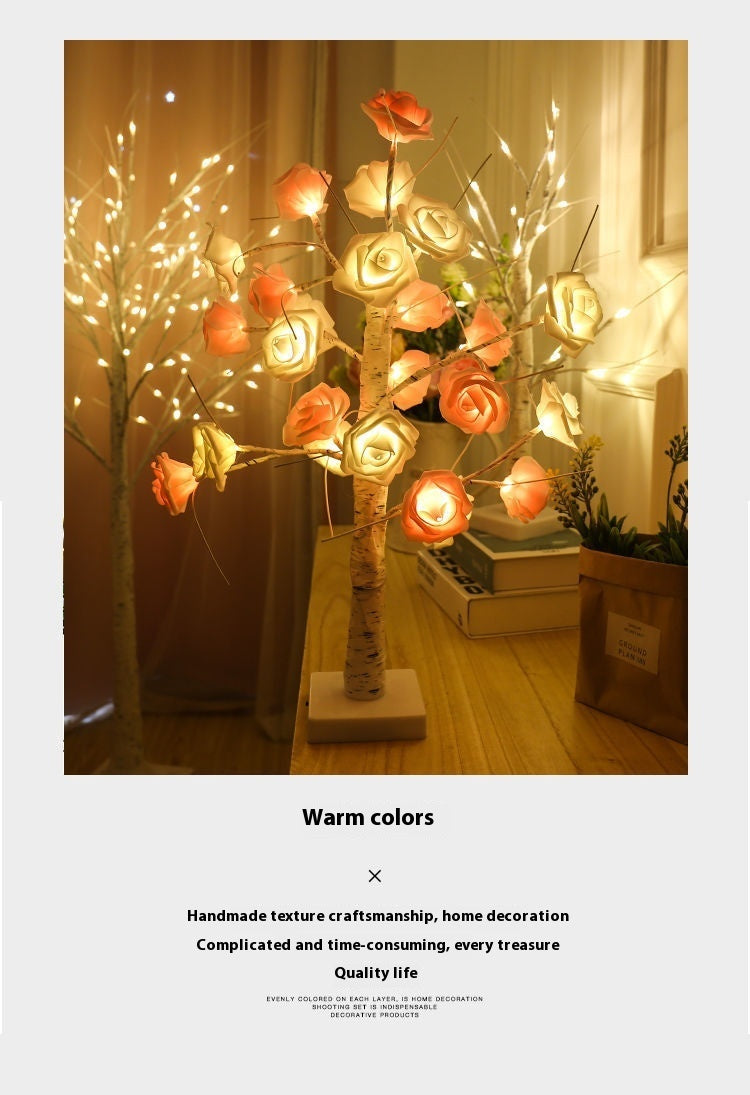 Christmas Rose Shining Tree Lamp