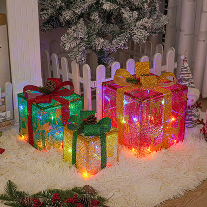 Light-Up Gift Box Decorations for Yard